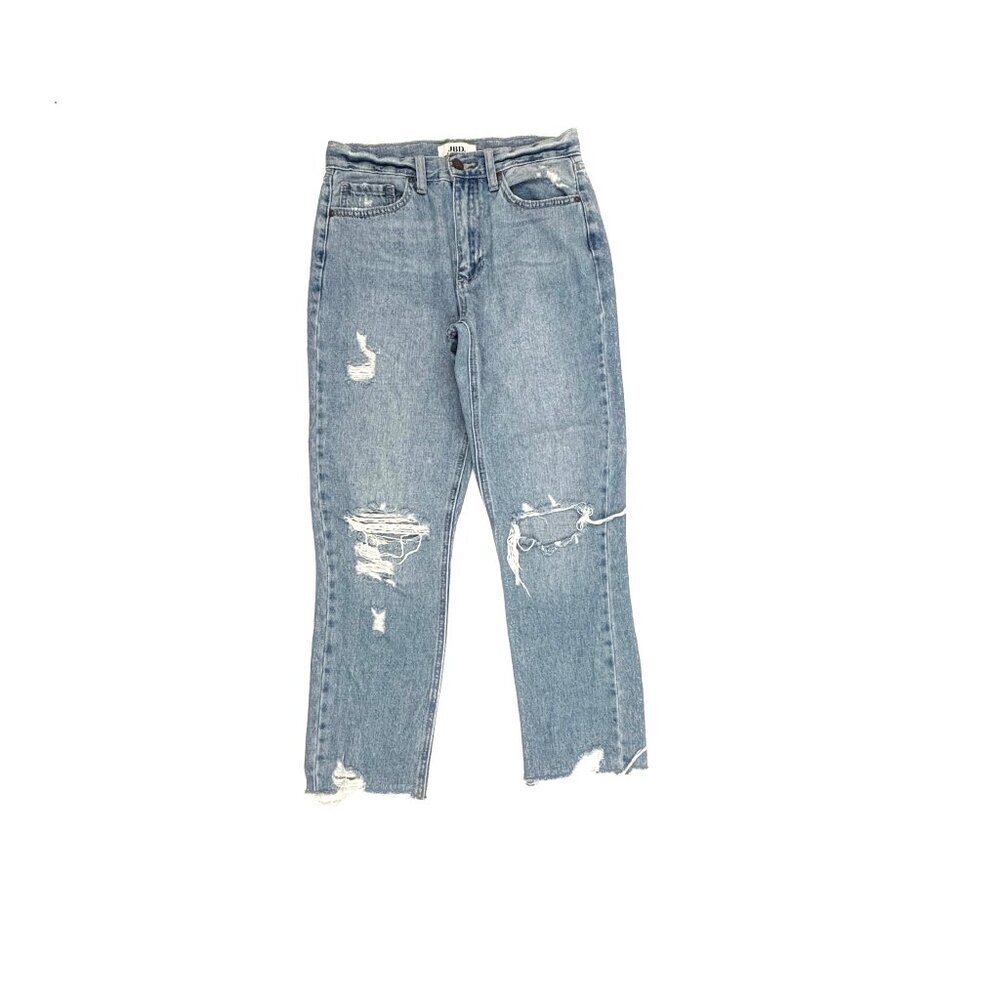 JBD Just Black Denim Jeans Womens 26 Blue Distressed Raw Hem Crop